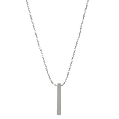 Classic Silver Stick Pendant With Chain For Men