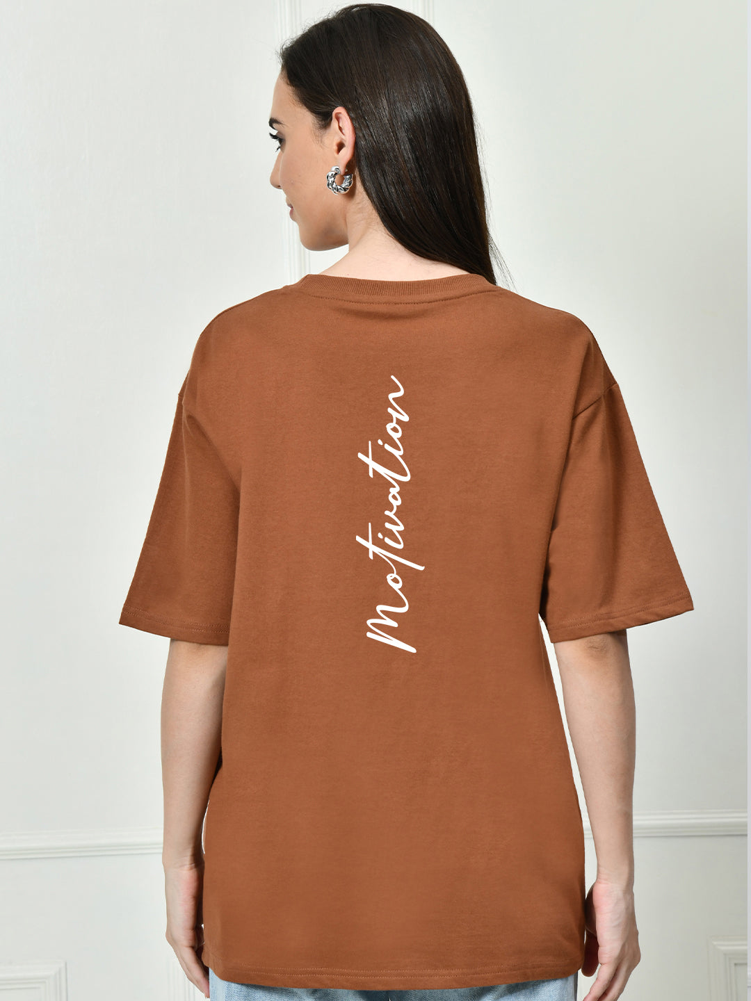 Motivation Brown Unisex Oversized T-Shirt