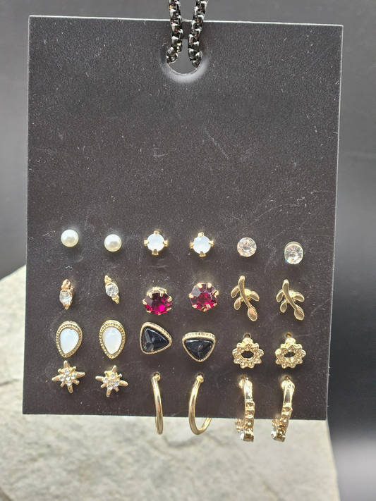 12-Piece Fashion Stud Earrings Set for Women