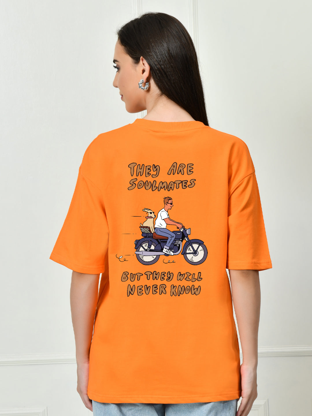 Soulmates Orange Unisex Oversized T-Shirt