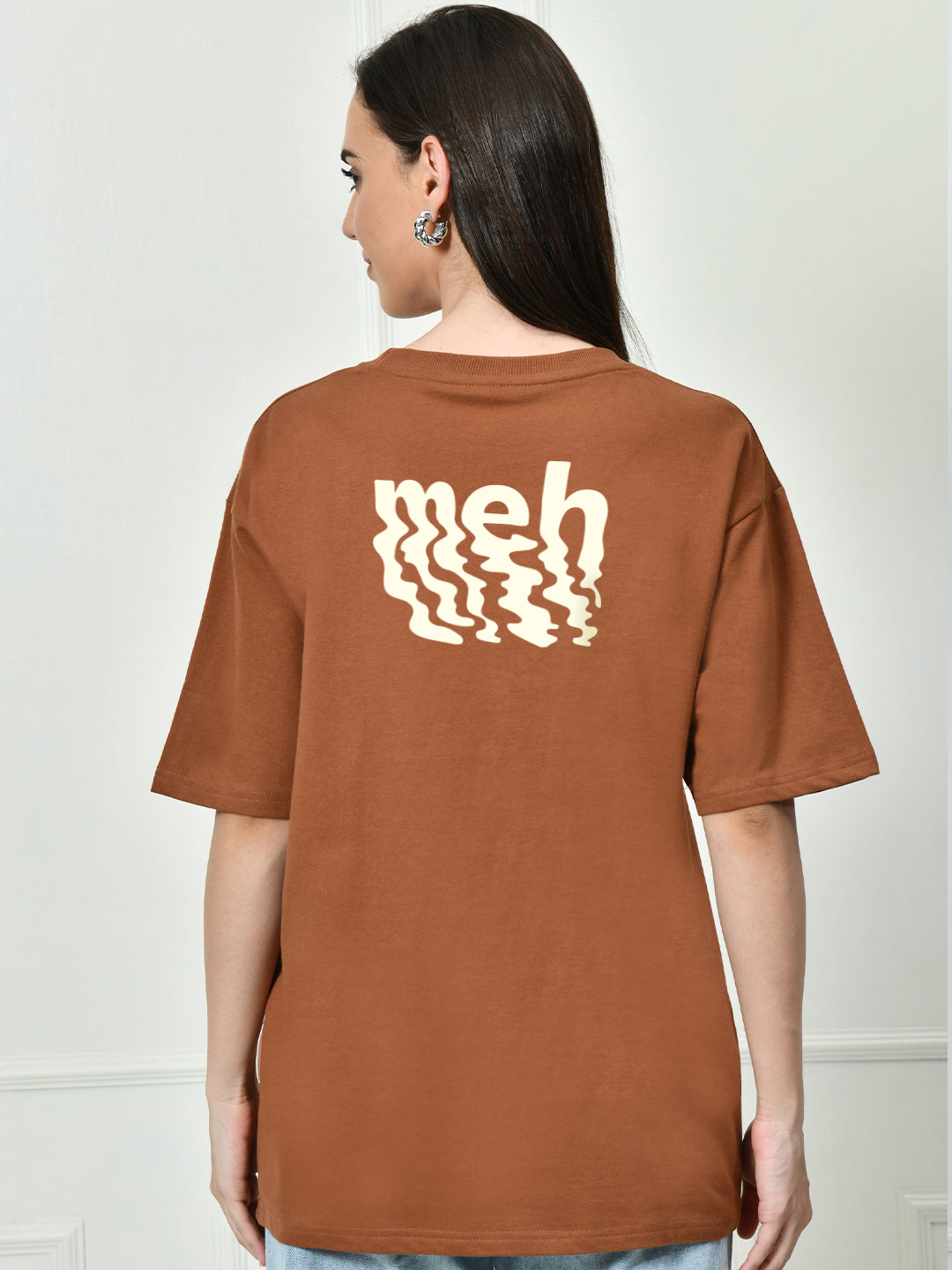 Meh Brown Unisex Oversized T-Shirt