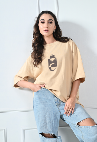 We Are All Going Through Something Beige Unisex Oversized T-Shirt