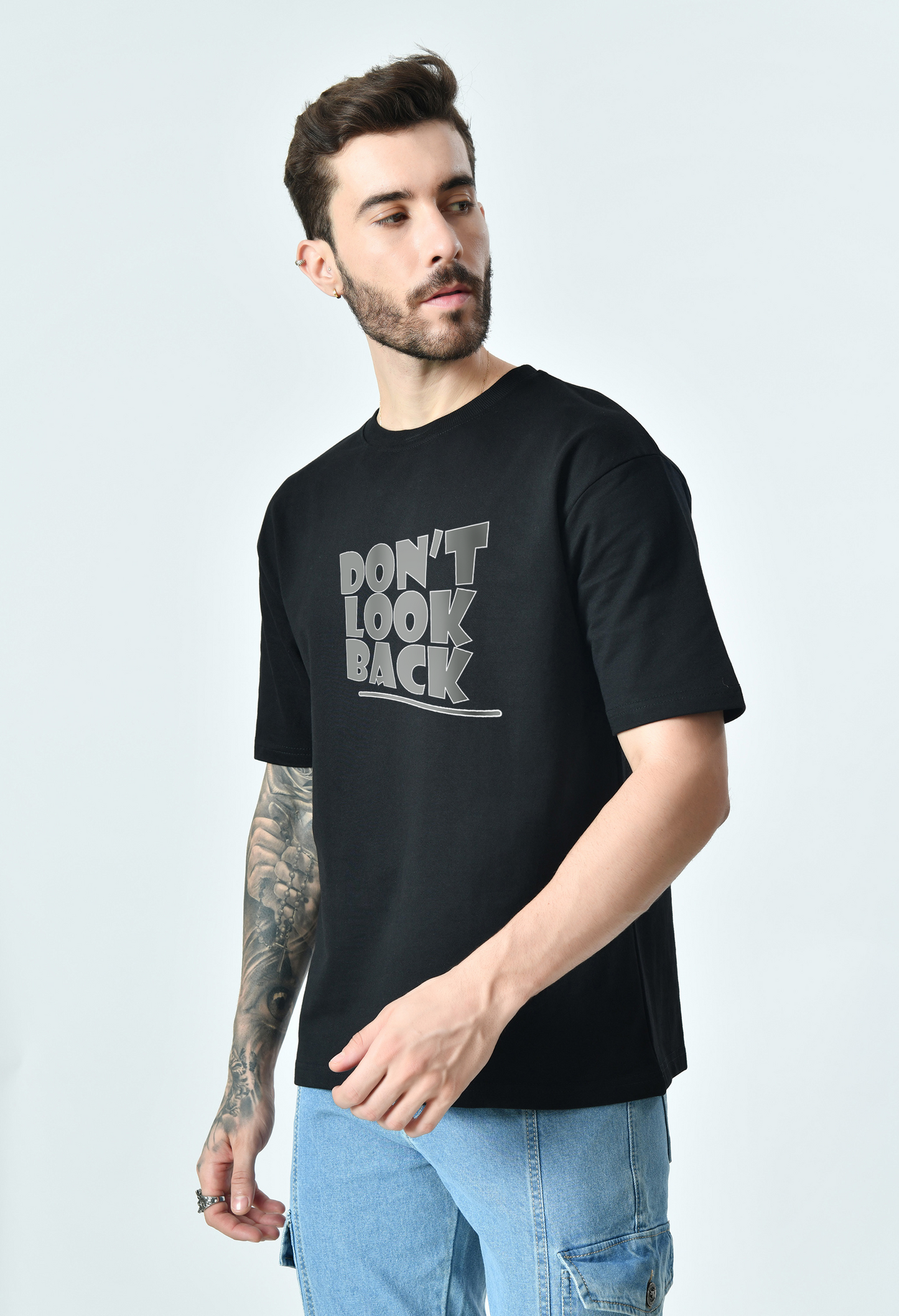 Don’t Look Back Black Unisex Oversized T-Shirt