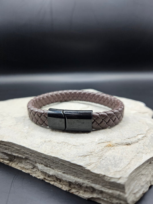 Brown Bracelet with Cross Design for Men