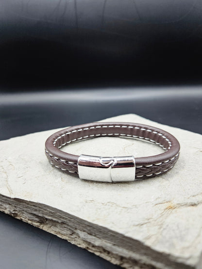 Brown Running Stitch Bracelet for Men