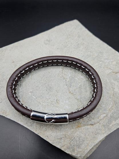 Brown Running Stitch Bracelet for Men