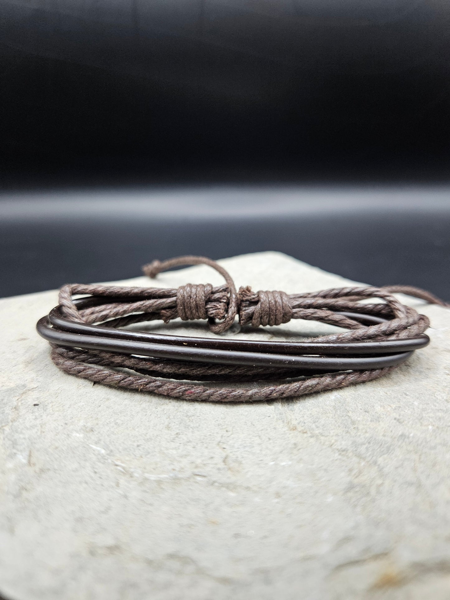 Cross Pattern Brown Multi Layer Bracelet for Men