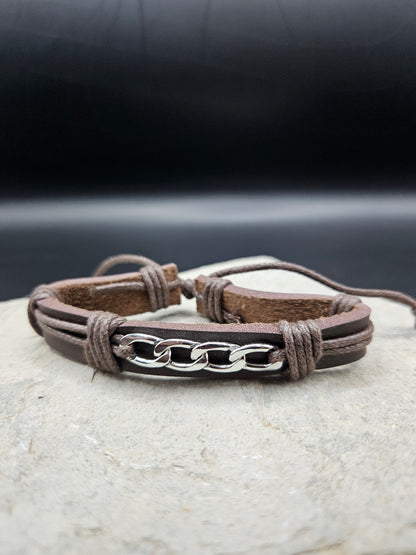 Light Brown Beaded Thread Multi Layer Bracelet for Men