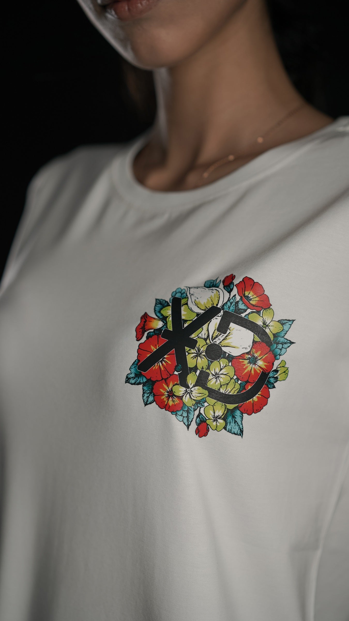 Floral Fusion Burst 2 White Women's T-shirt