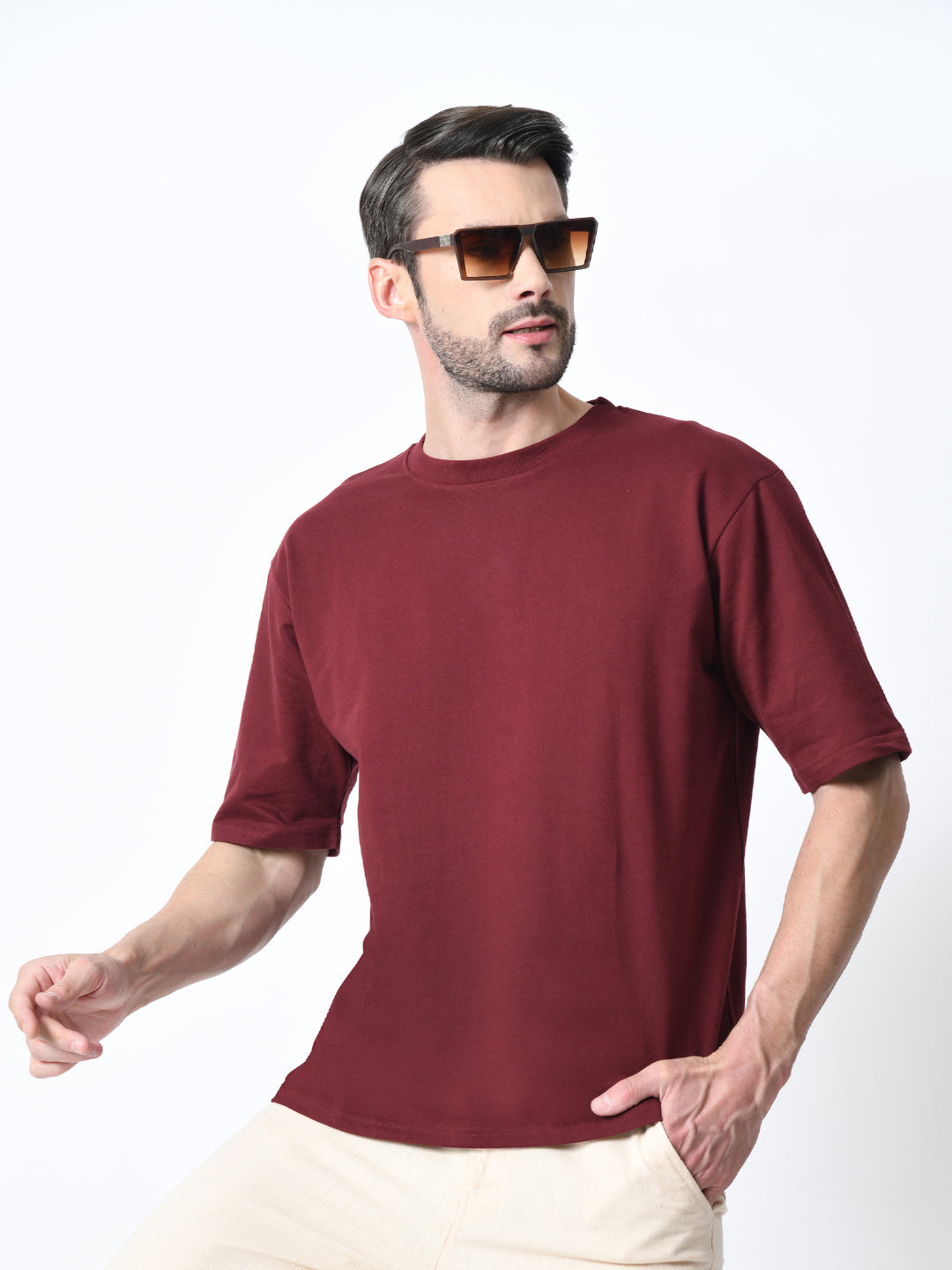 Be Yourself Burgundy Unisex Oversized T-Shirt