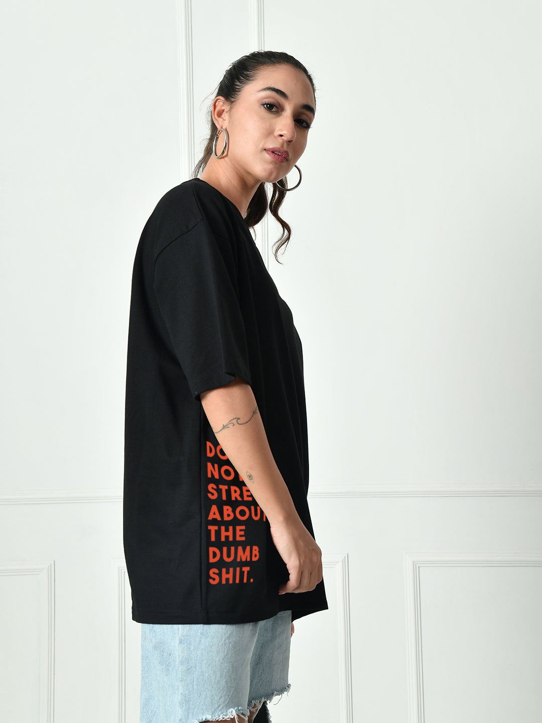 Dumb Shit Black Unisex Oversized T-Shirt