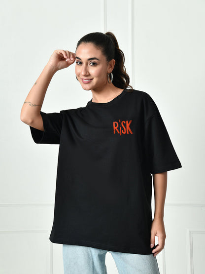 Risk Black Unisex Oversized T-Shirt