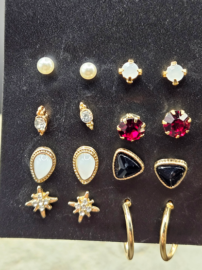 12-Piece Fashion Stud Earrings Set for Women