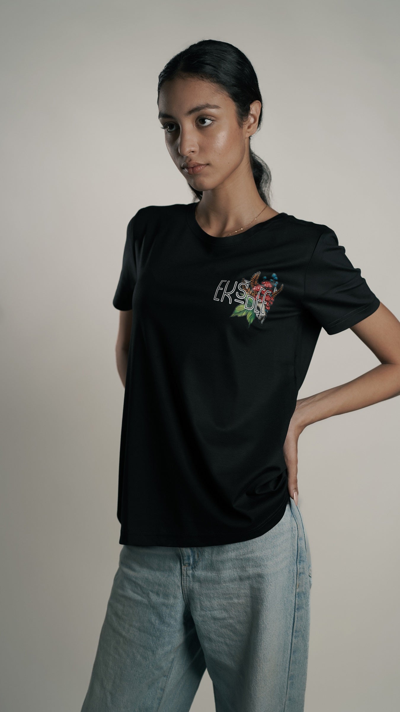 Skull & Shroom Secret Black Women's T-shirt