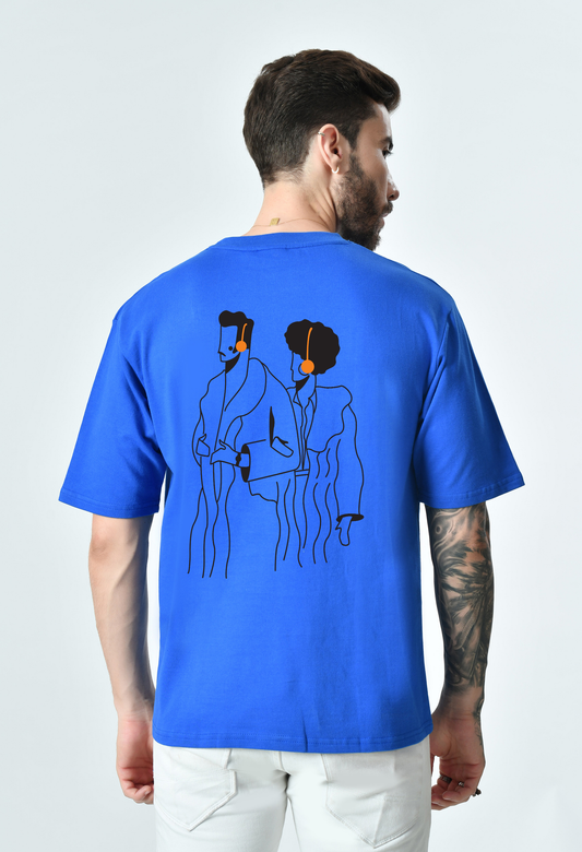 Silent Disco Royal Blue Unisex Oversized T-Shirt