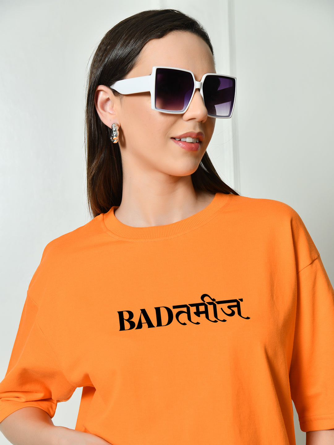 Badtameez Orange Unisex Oversized T-Shirt