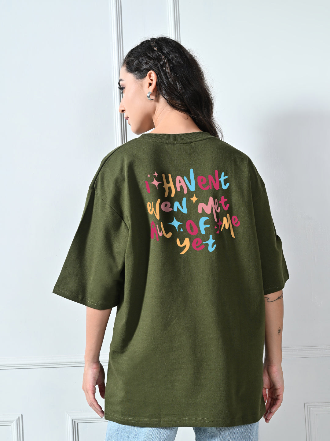 Haven't Met All Of Me Olive Unisex Oversized T-Shirt