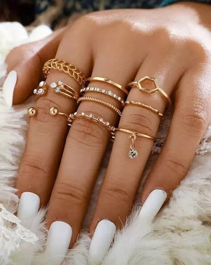 8-Piece Statement Ring Set for Women