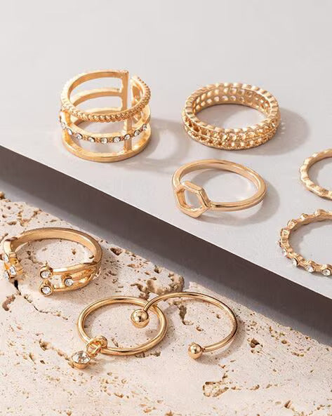 8-Piece Statement Ring Set for Women