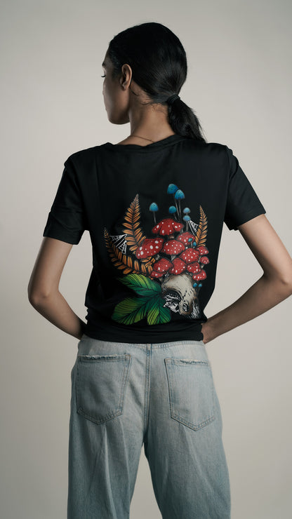 Skull & Shroom Secret Black Women's T-shirt