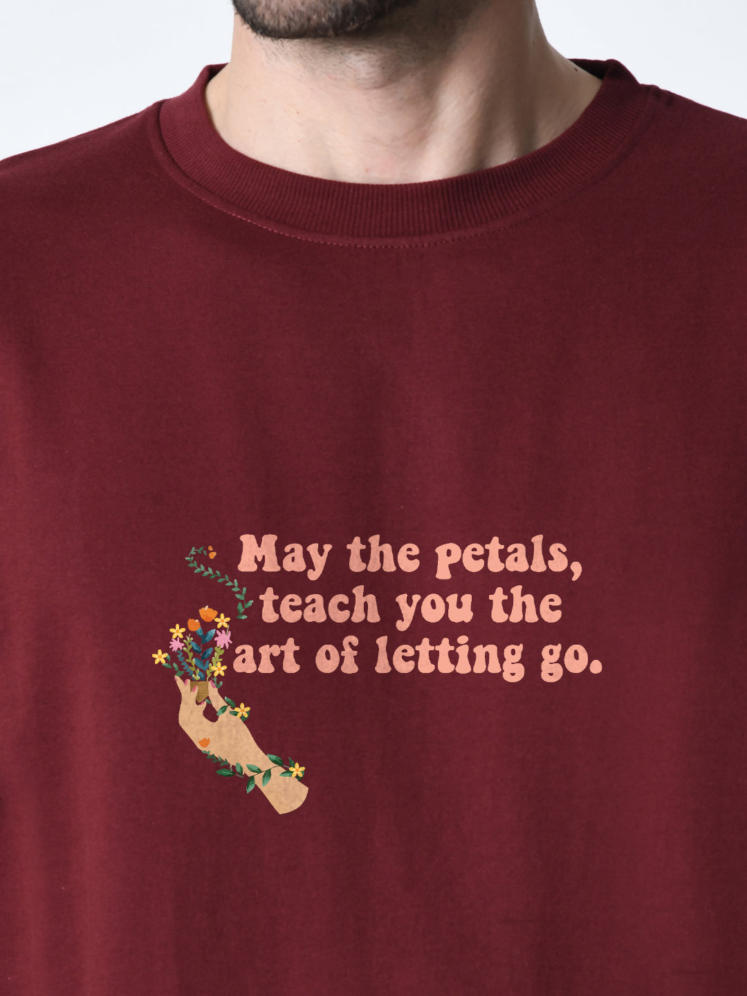 Art Of Letting Go Burgundy Unisex Oversized T-Shirt