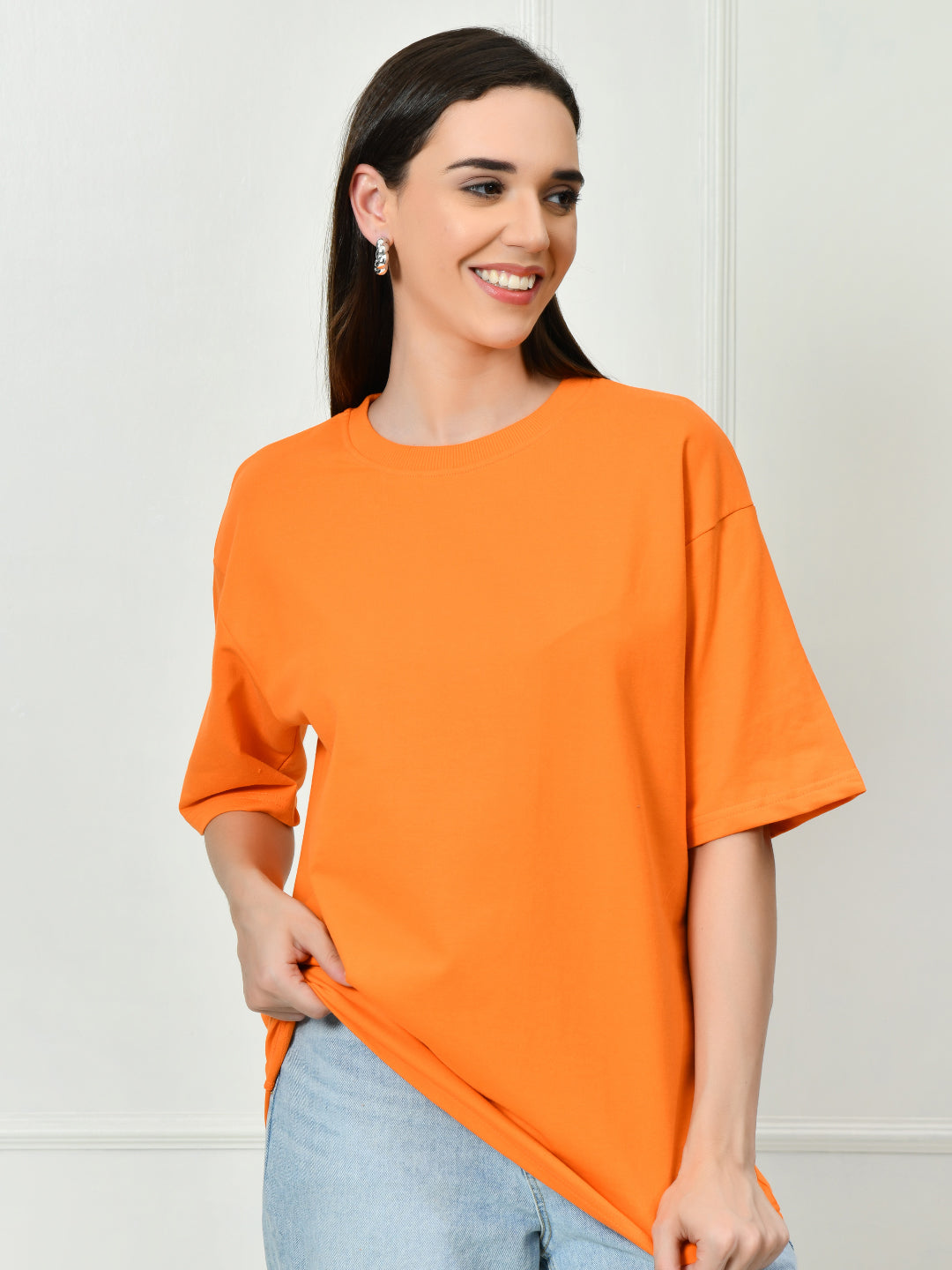 Wild Flowers Orange Unisex Oversized T-Shirt