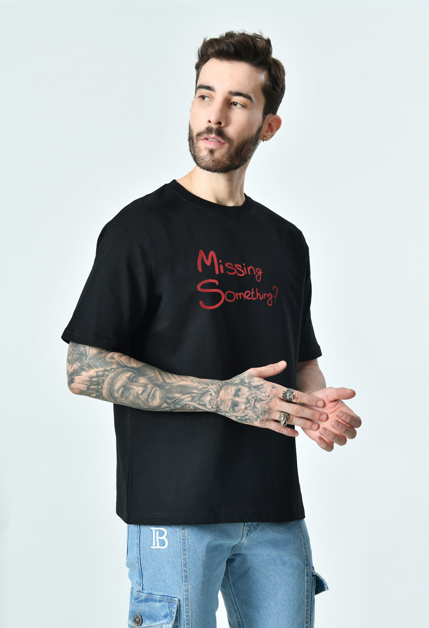 Missing Something Black Unisex Oversized T-Shirt