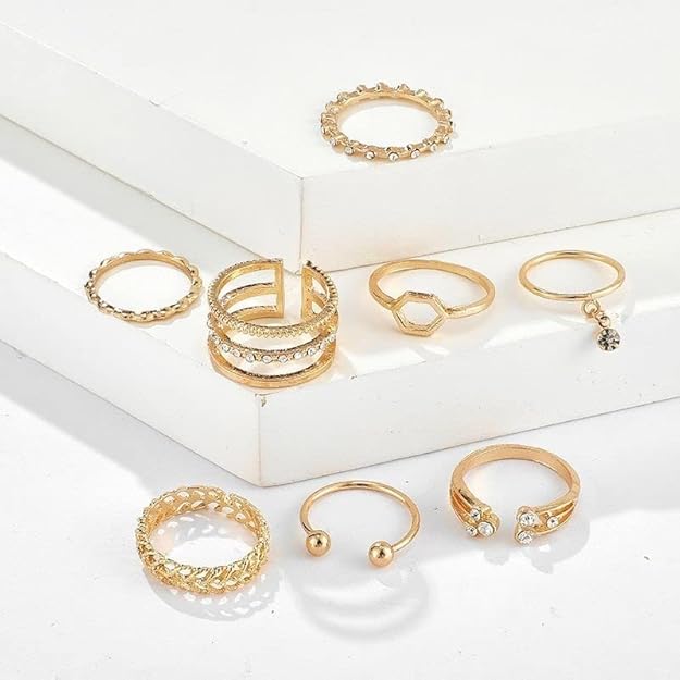 8-Piece Statement Ring Set for Women