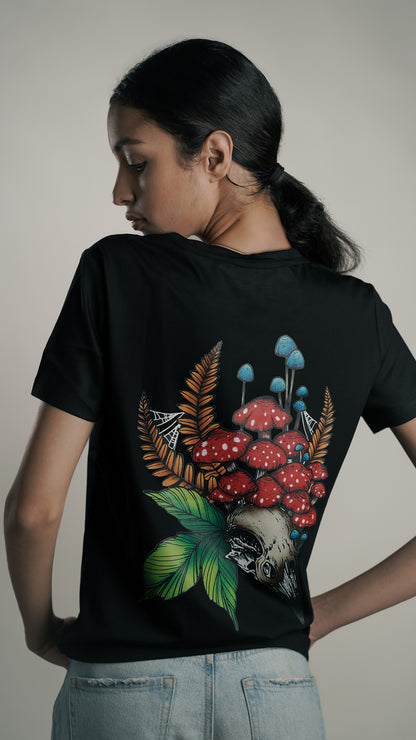 Skull & Shroom Secret Black Women's T-shirt