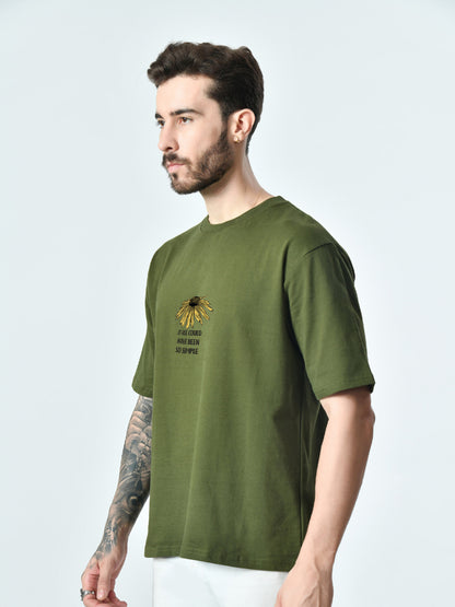 So Simple Olive Unisex Oversized T-Shirt