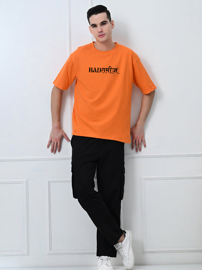 Badtameez Orange Unisex Oversized T-Shirt