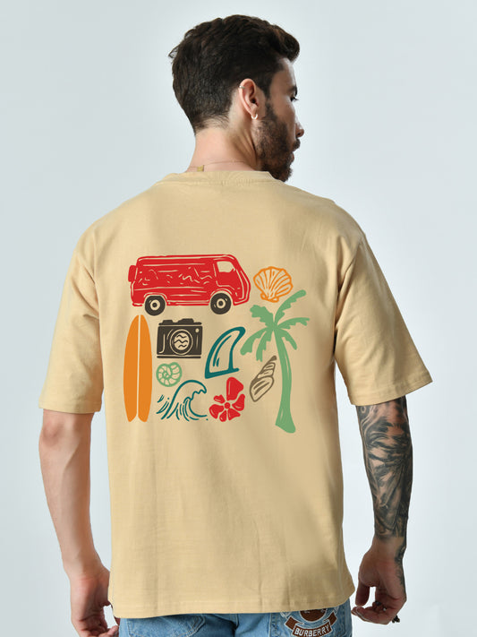 Take Me To The Beach Beige Unisex Oversized T-Shirt