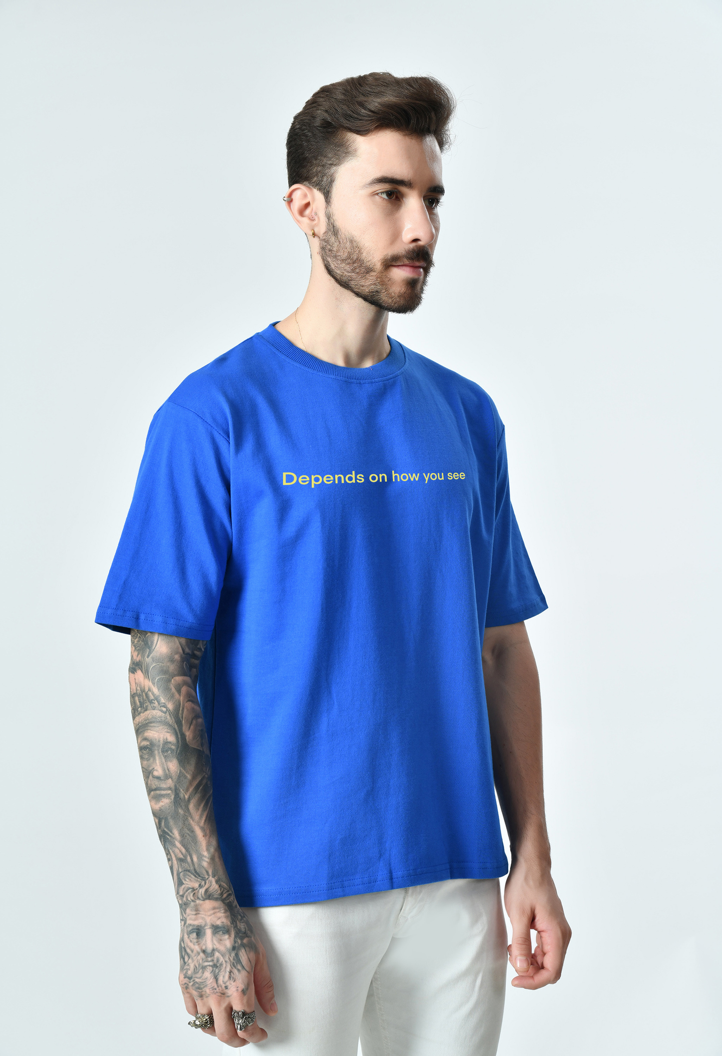 Perspective Play Royal Blue Unisex Oversized T-Shirt