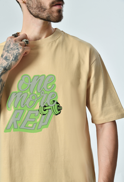 One More Rep Beige Unisex Oversized T-Shirt