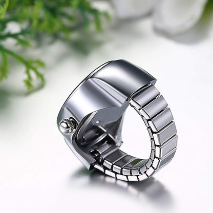 Quartz Finger Watch Ring for Men and Women