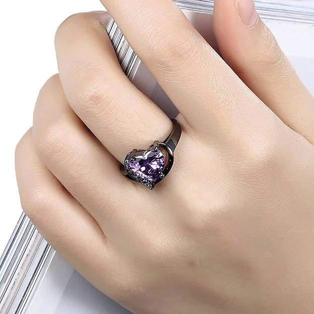 Classic Purple Stone-Studded Ring for Men and Women