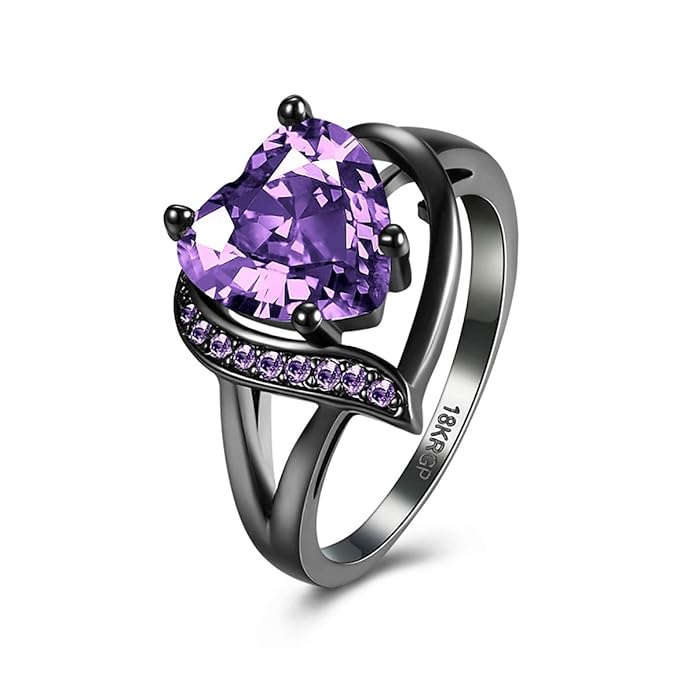 Classic Purple Stone-Studded Ring for Men and Women