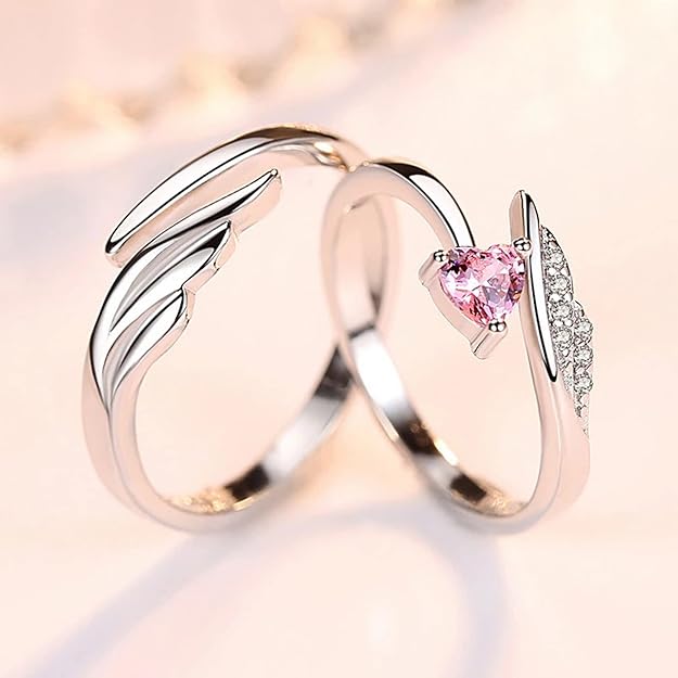 Angel Wings Love Adjustable Couple Rings for Men and Women