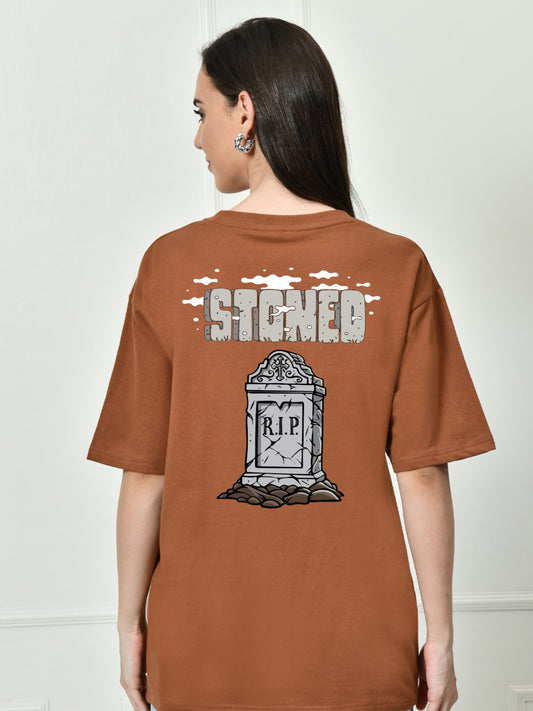 Stoned Brown Unisex Oversized T-Shirt