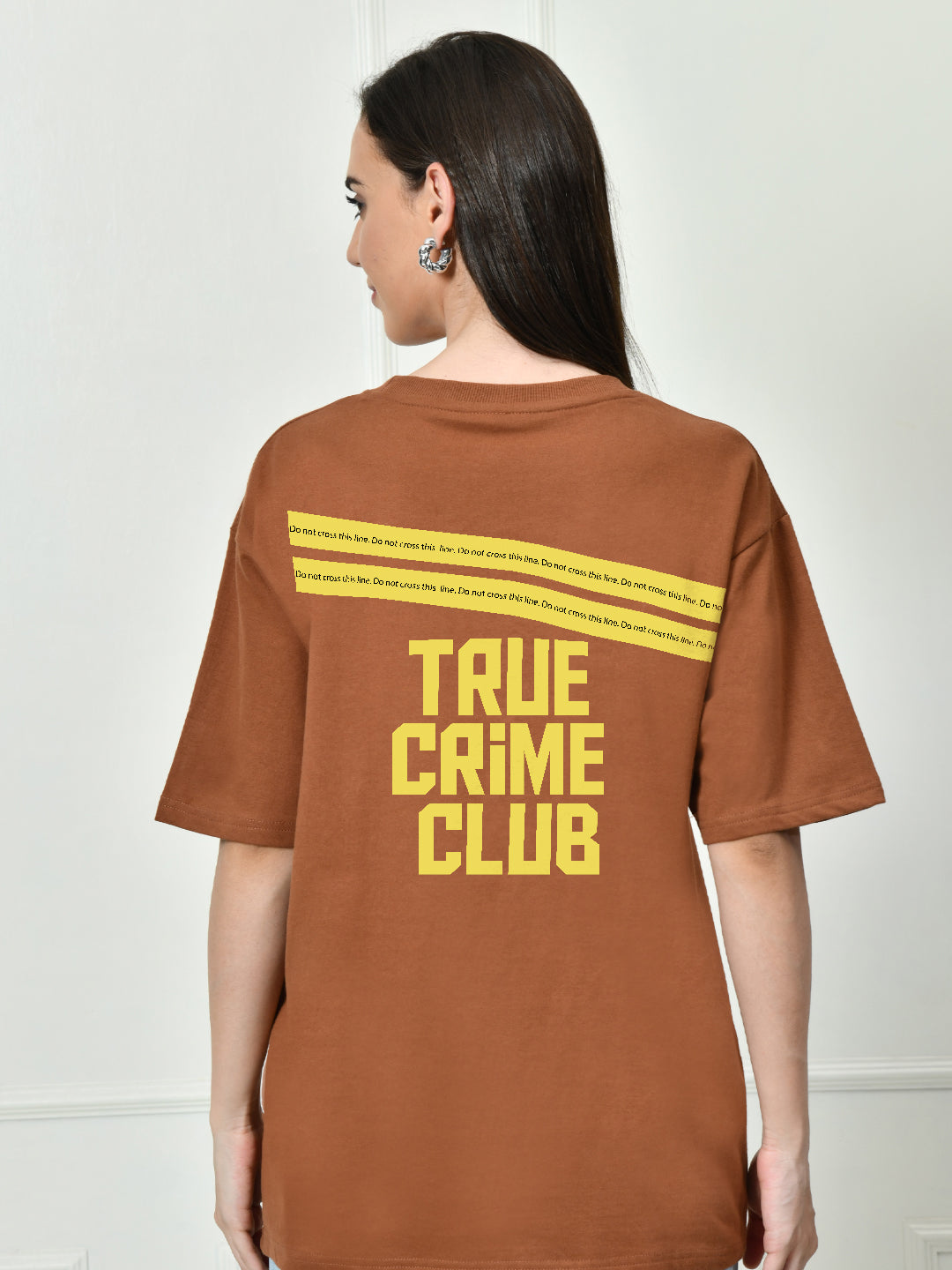 True Crime Club Brown Unisex Oversized T-Shirt