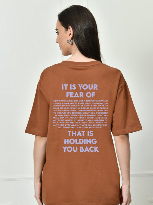 Fear Brown Unisex Oversized T-Shirt