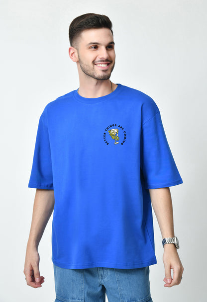 Better Things Are Coming Royal Blue Men's Oversized T-Shirt