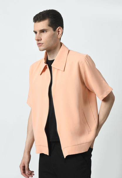 Peach Fuzz Men's Oversized Half Sleeve Jacket