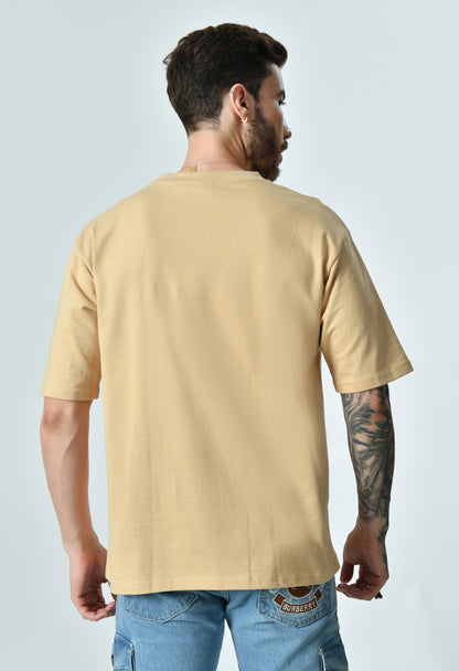 Plain Beige Unisex Oversized T-Shirt
