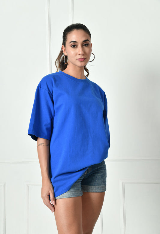 Plain Royal Blue Unisex Oversized T-Shirt