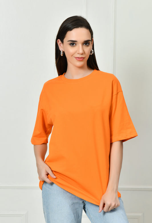 Plain Orange Unisex Oversized T-Shirt