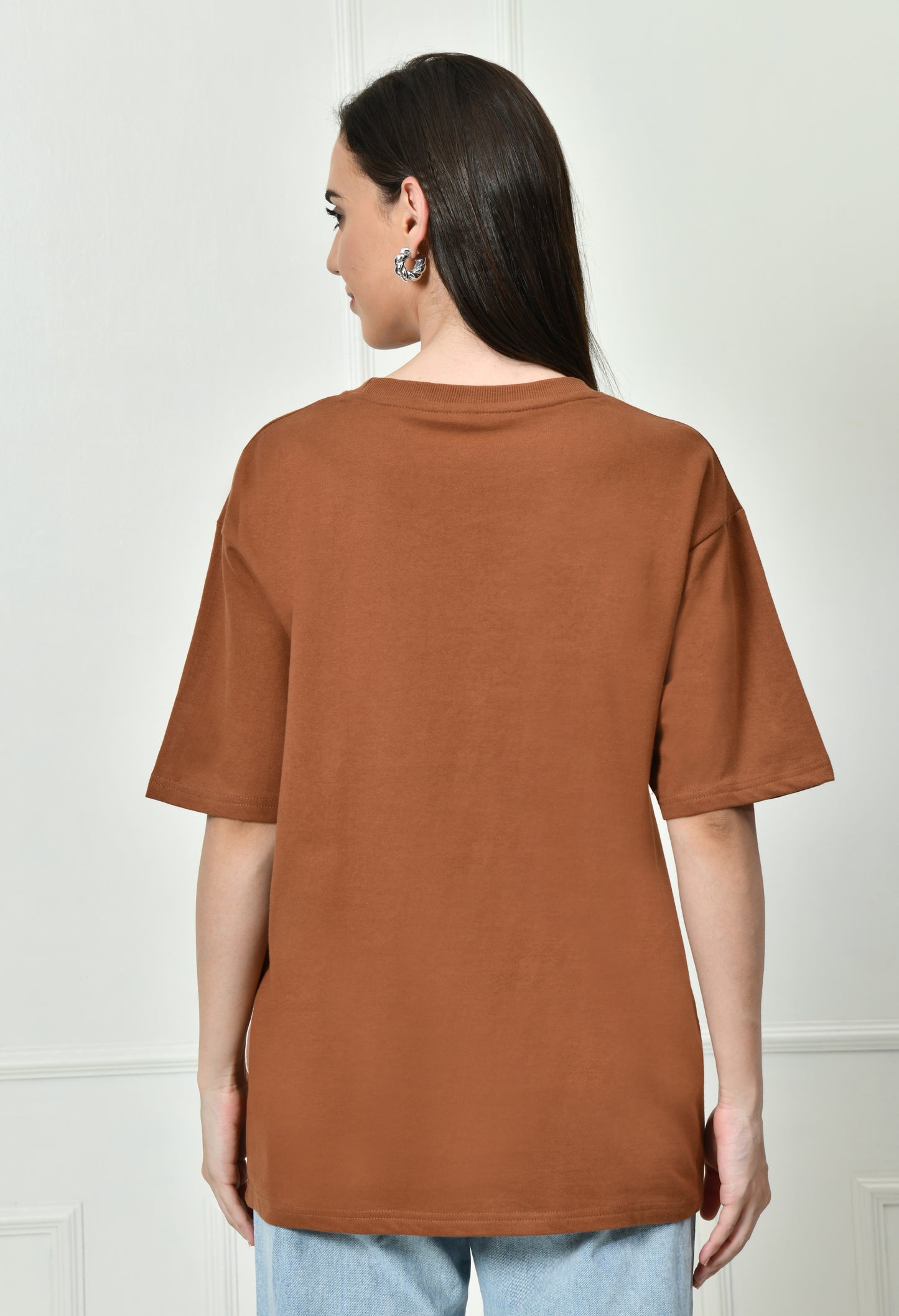 Plain Brown Unisex Oversized T-Shirt