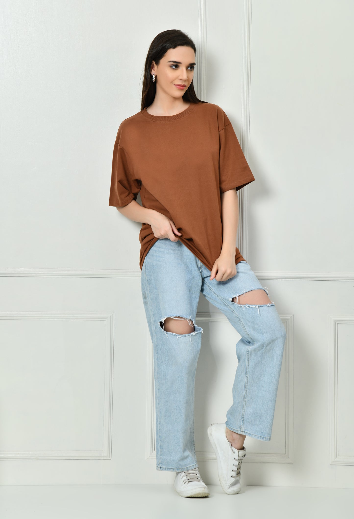 Plain Brown Unisex Oversized T-Shirt