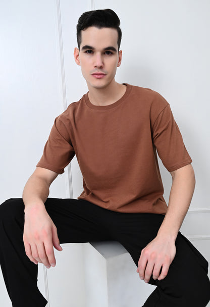 Plain Brown Unisex Oversized T-Shirt