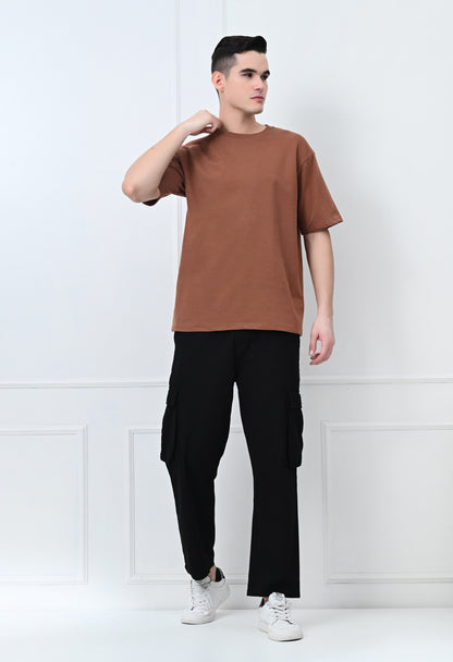 Plain Brown Unisex Oversized T-Shirt